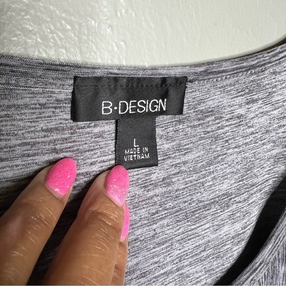 B-Design Gray Layered Ruffle Top - Picture 4 of 6